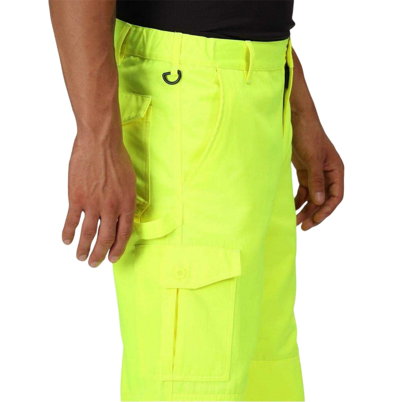 Yellow-Navy - Lifestyle - Regatta Mens Workwear Colour Block High-Vis Cargo Trousers