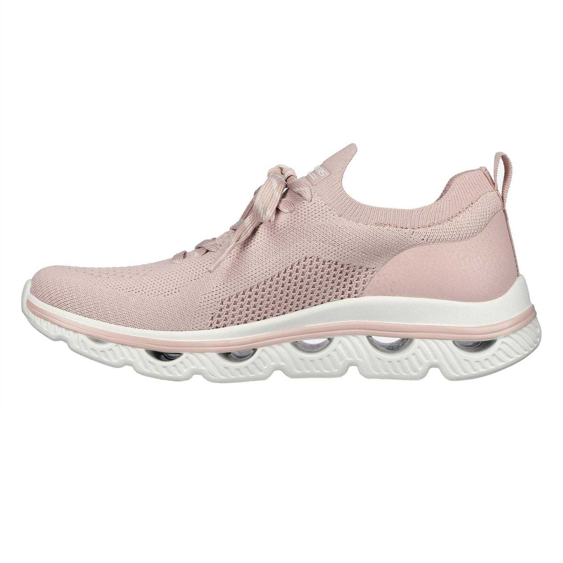 Blush - Side - Skechers Womens-Ladies Bobs Flat Trainers