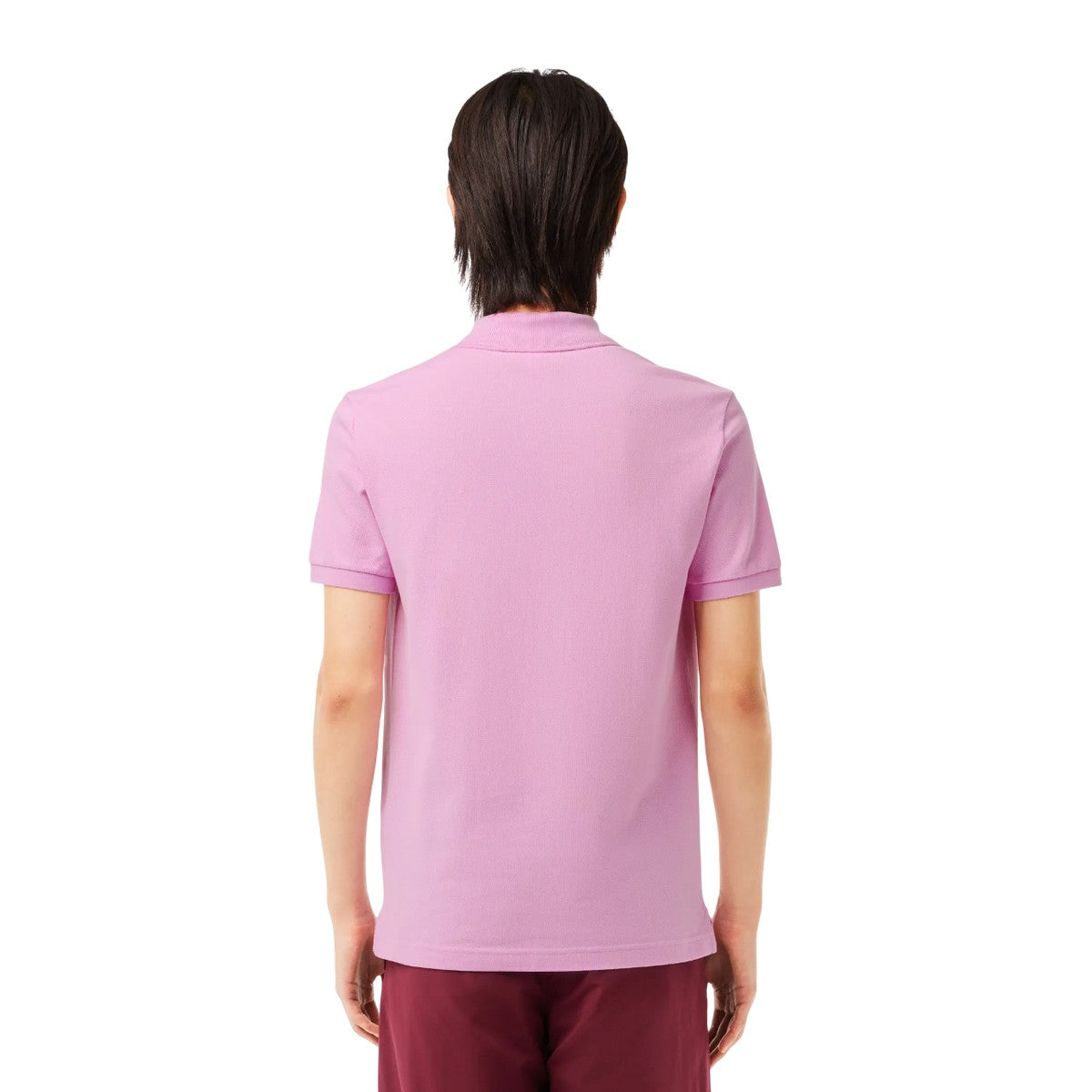 Pink - Back - Lacoste Mens L.12.12 Pique Slim Polo Shirt