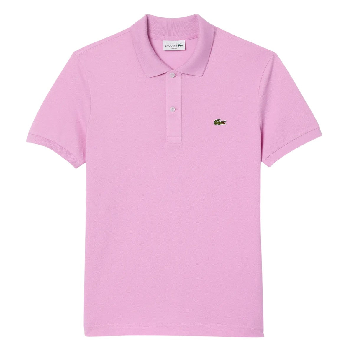 Pink - Front - Lacoste Mens L.12.12 Pique Slim Polo Shirt