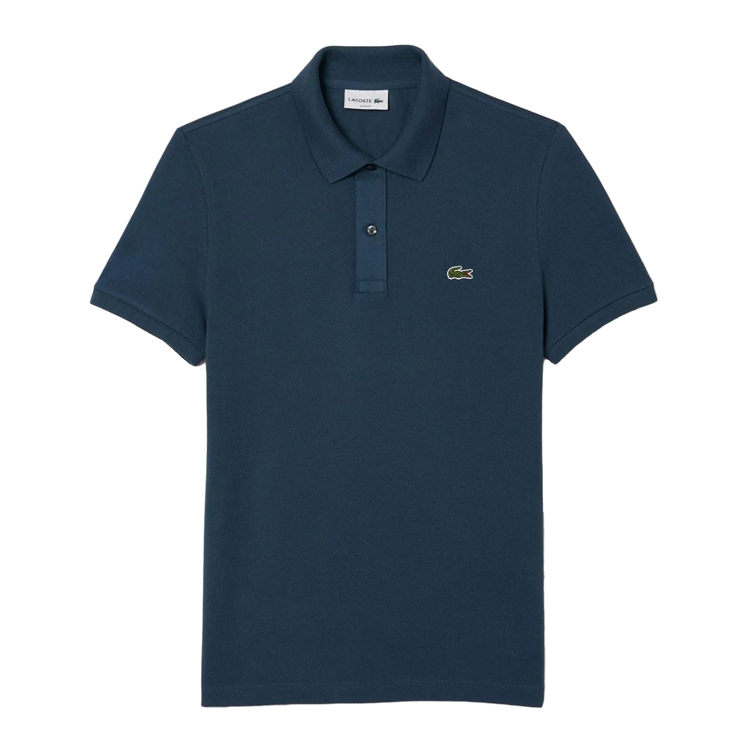 Petrol Blue - Front - Lacoste Mens L.12.12 Pique Slim Polo Shirt
