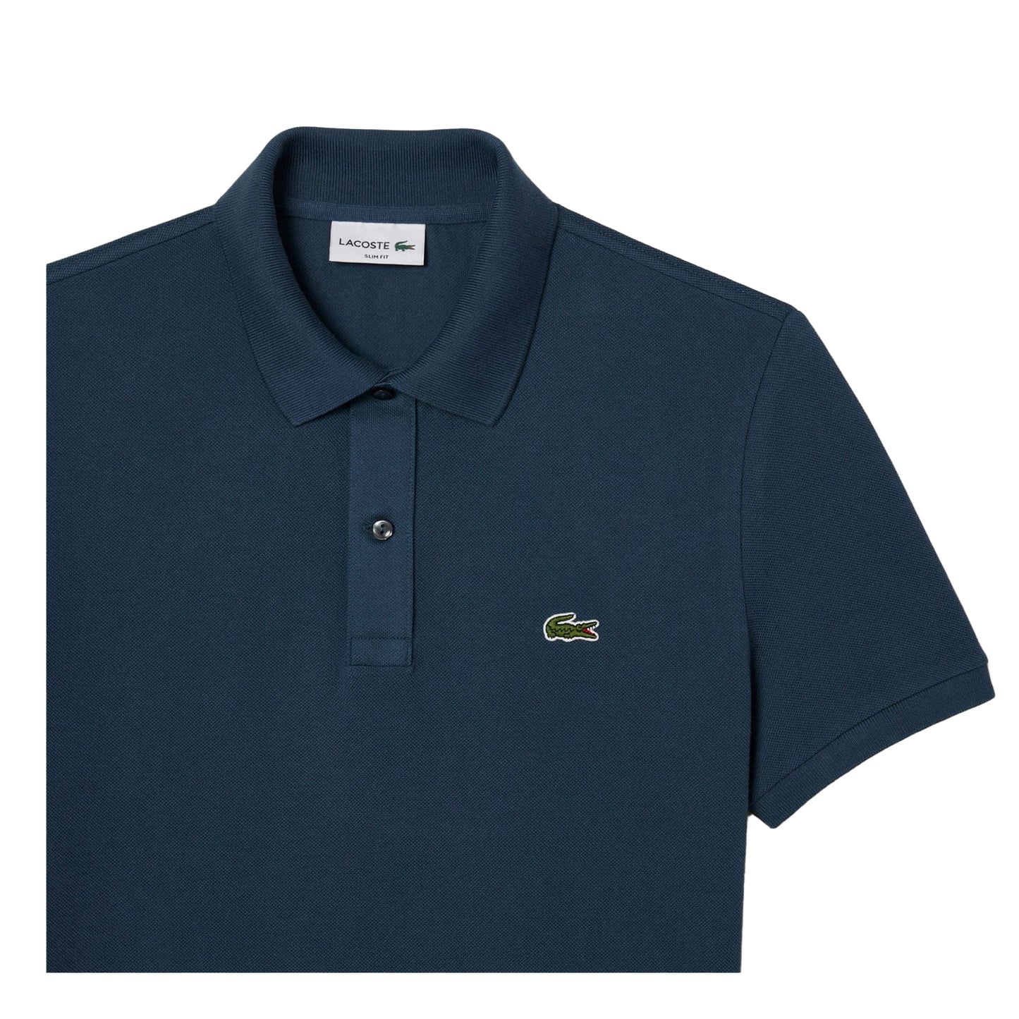 Petrol Blue - Side - Lacoste Mens L.12.12 Pique Slim Polo Shirt