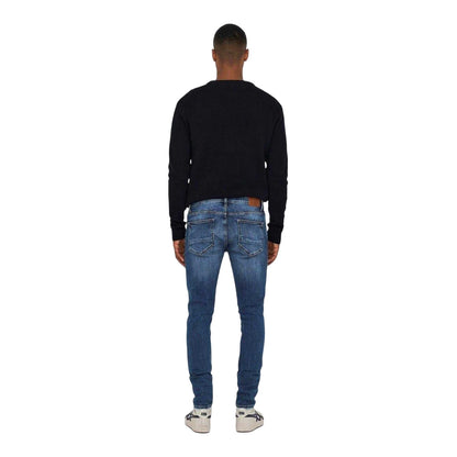 Blue Denim - Back - Only and Sons Mens Skinny Jeans