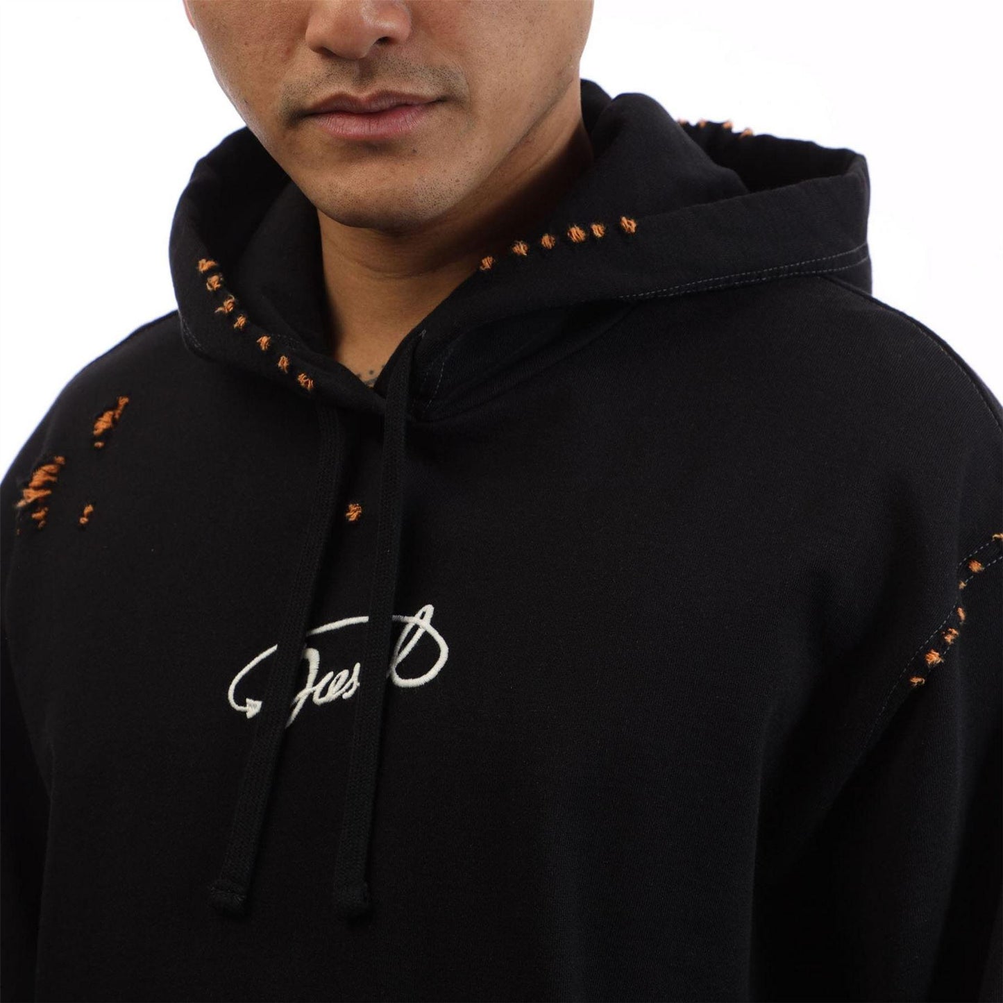 Black - Side - Diesel Mens S-Macs Cotton Hooded Relaxed Fit Hoodie