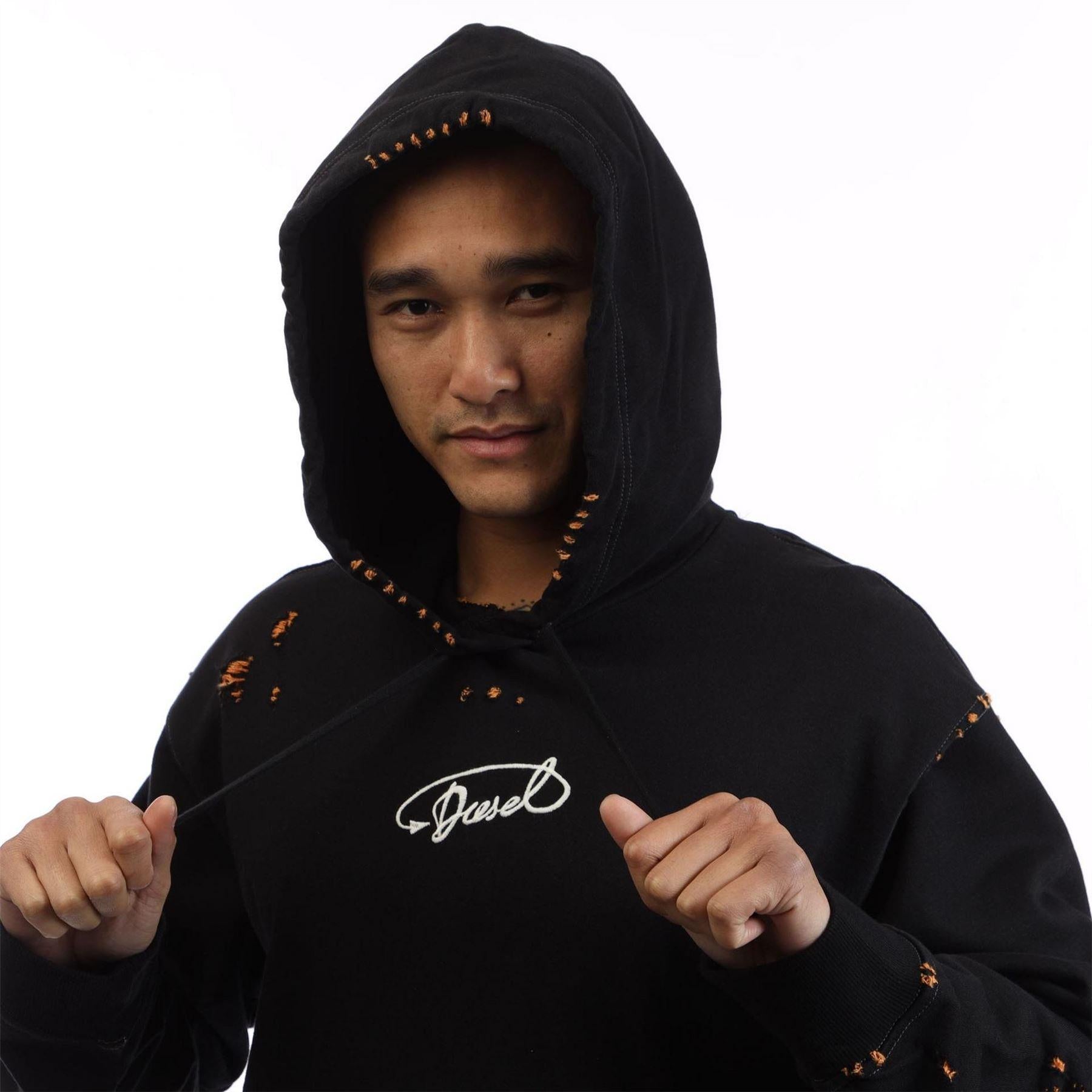 Black - Lifestyle - Diesel Mens S-Macs Cotton Hooded Relaxed Fit Hoodie