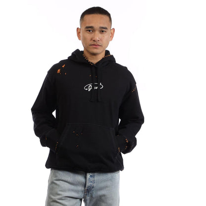 Black - Front - Diesel Mens S-Macs Cotton Hooded Relaxed Fit Hoodie