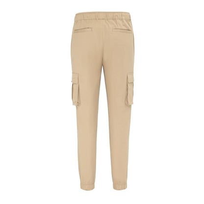 Beige - Back - SoulCal Mens Straight Leg Cargo Trousers