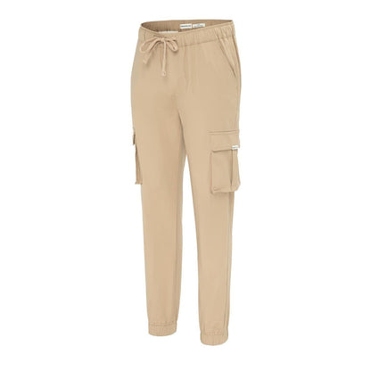 Beige - Side - SoulCal Mens Straight Leg Cargo Trousers