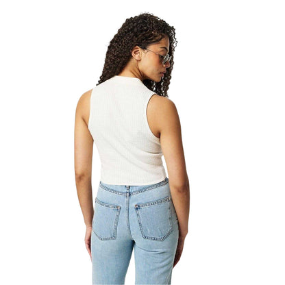 Vintage White - Pack Shot - Jack Wills Womens-Ladies Cable Knit Sleeveless Shirt