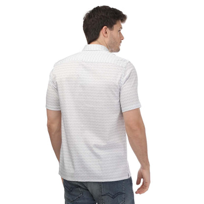 White - Back - Ted Baker Mens Sargent Geometric Satin Stretch Shirt