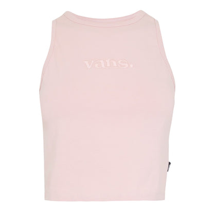 Sepia Rose - Front - Vans Womens-Ladies Essential Embroidered Logo Vest Top