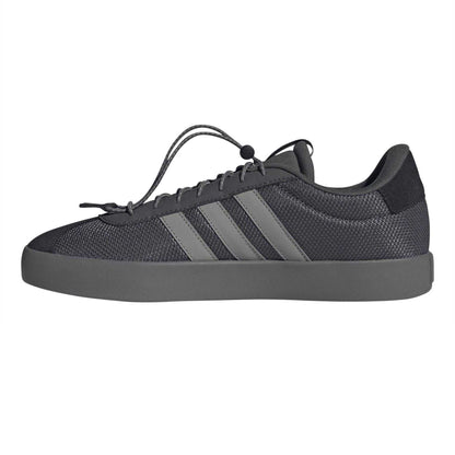 Grey - Side - Adidas Mens VL Court 3.0 Leather Flat Skate Shoes