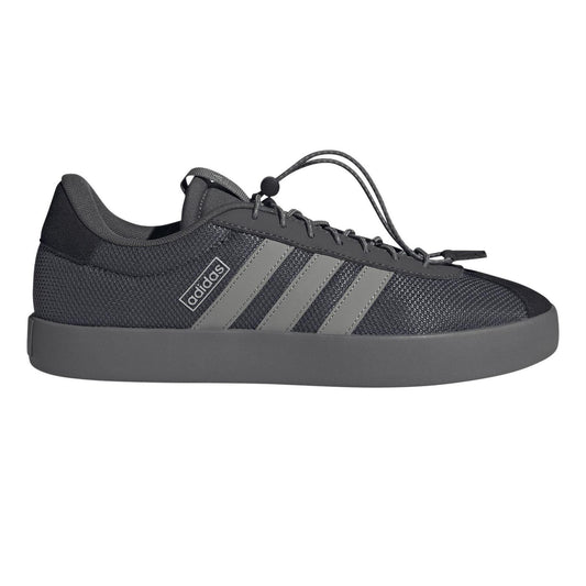Grey - Front - Adidas Mens VL Court 3.0 Leather Flat Skate Shoes