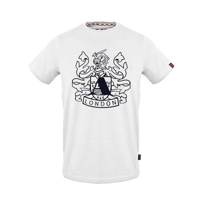 White - Front - Aquascutum Mens London Graphic Print T-Shirt