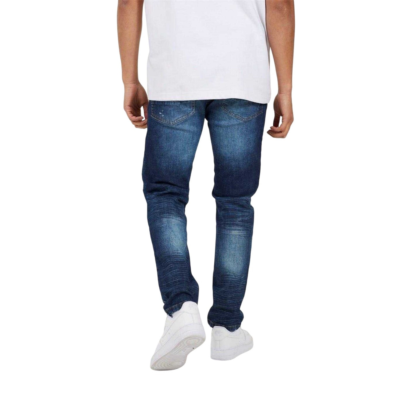 Blue - Back - Brave Soul Mens Cotton Splat Skinny Jeans