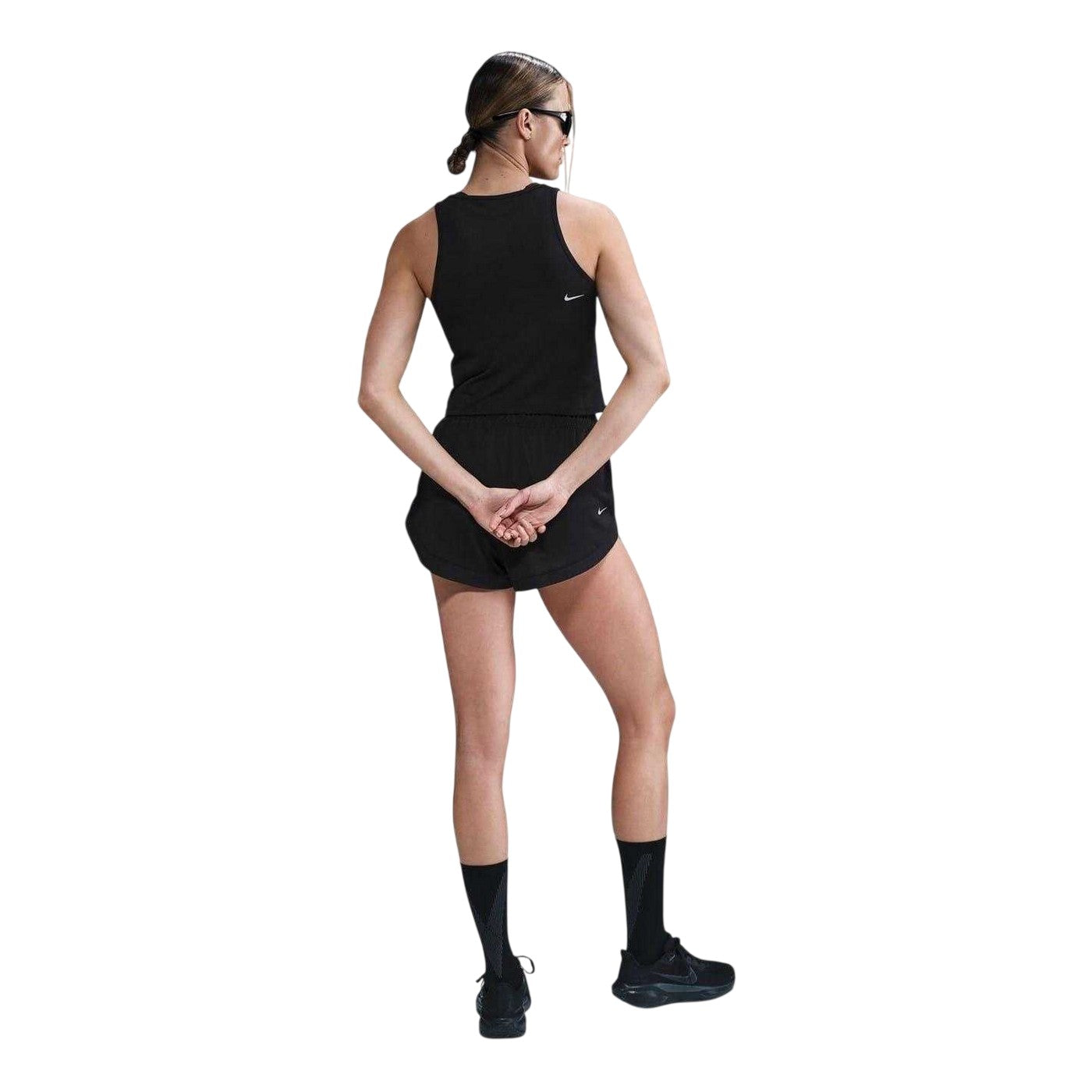Black - Back - Nike Womens-Ladies Run Zip Neck Vest Top