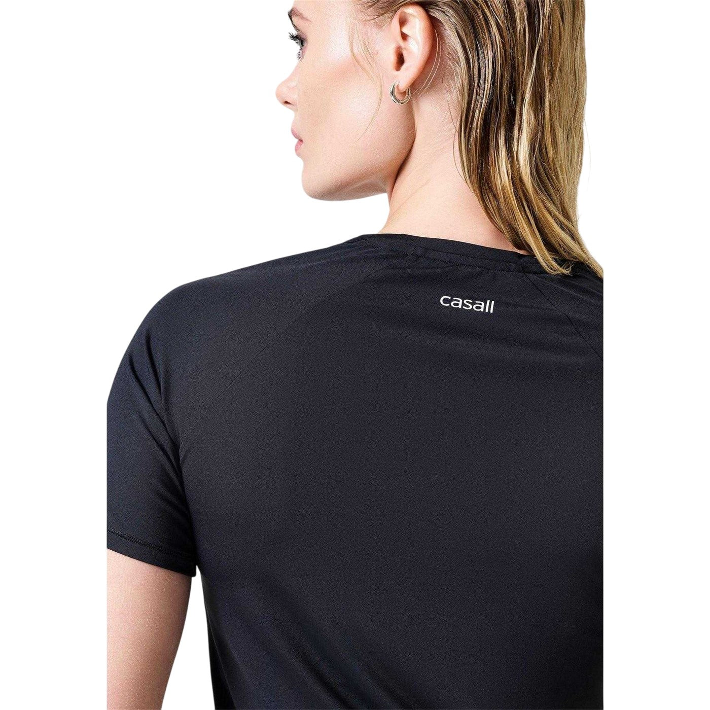 Black - Side - Casall Womens-Ladies Essential Performance Gym Top