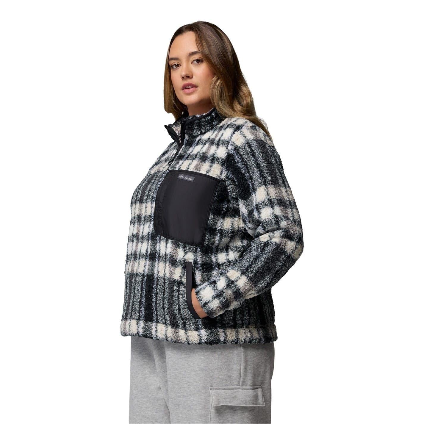 Black - Side - Columbia Womens-Ladies Funnel Neck Sweatshirt