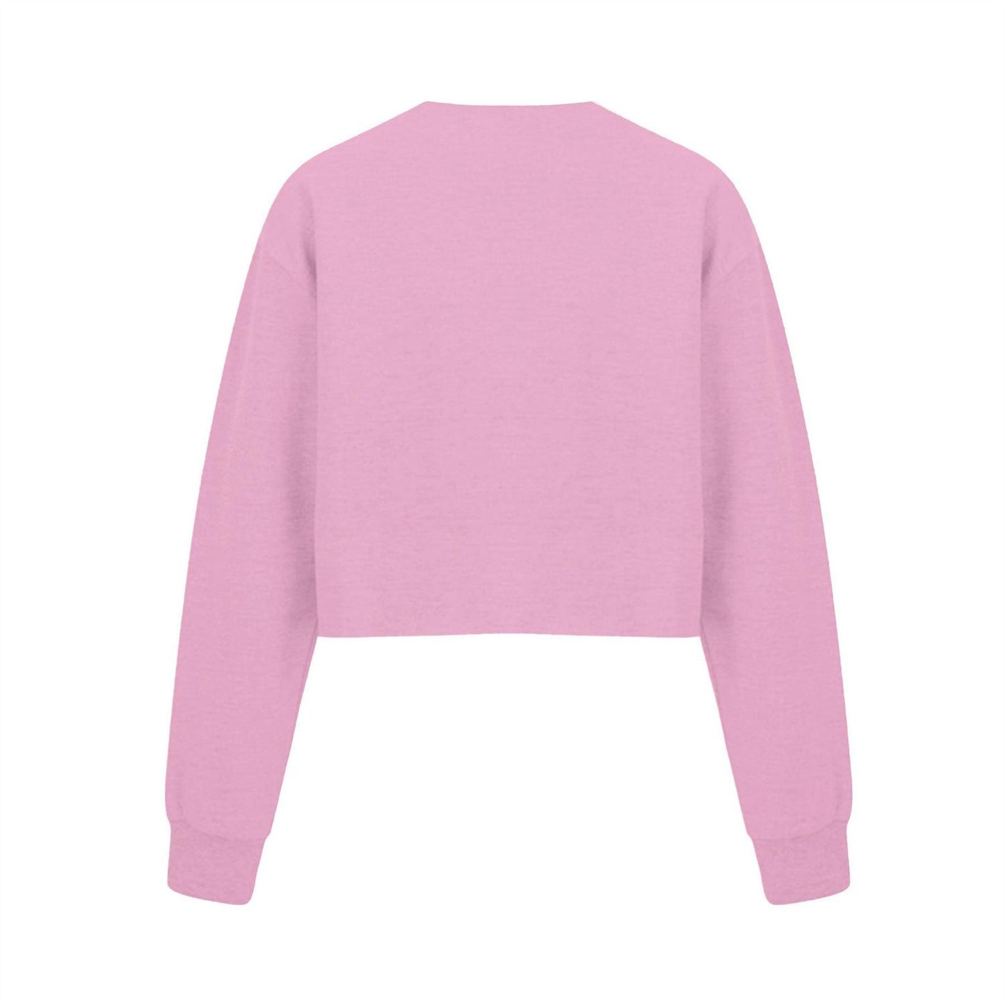 Pink - Back - Miso Womens-Ladies Crop Sweatshirt