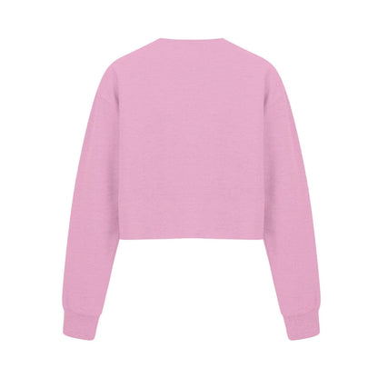 Pink - Back - Miso Womens-Ladies Crop Sweatshirt