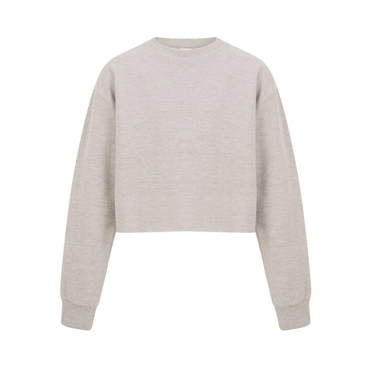 Oatmeal - Front - Miso Womens-Ladies Crop Sweatshirt