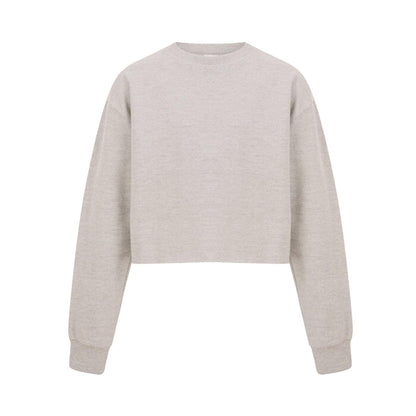 Oatmeal - Front - Miso Womens-Ladies Crop Sweatshirt