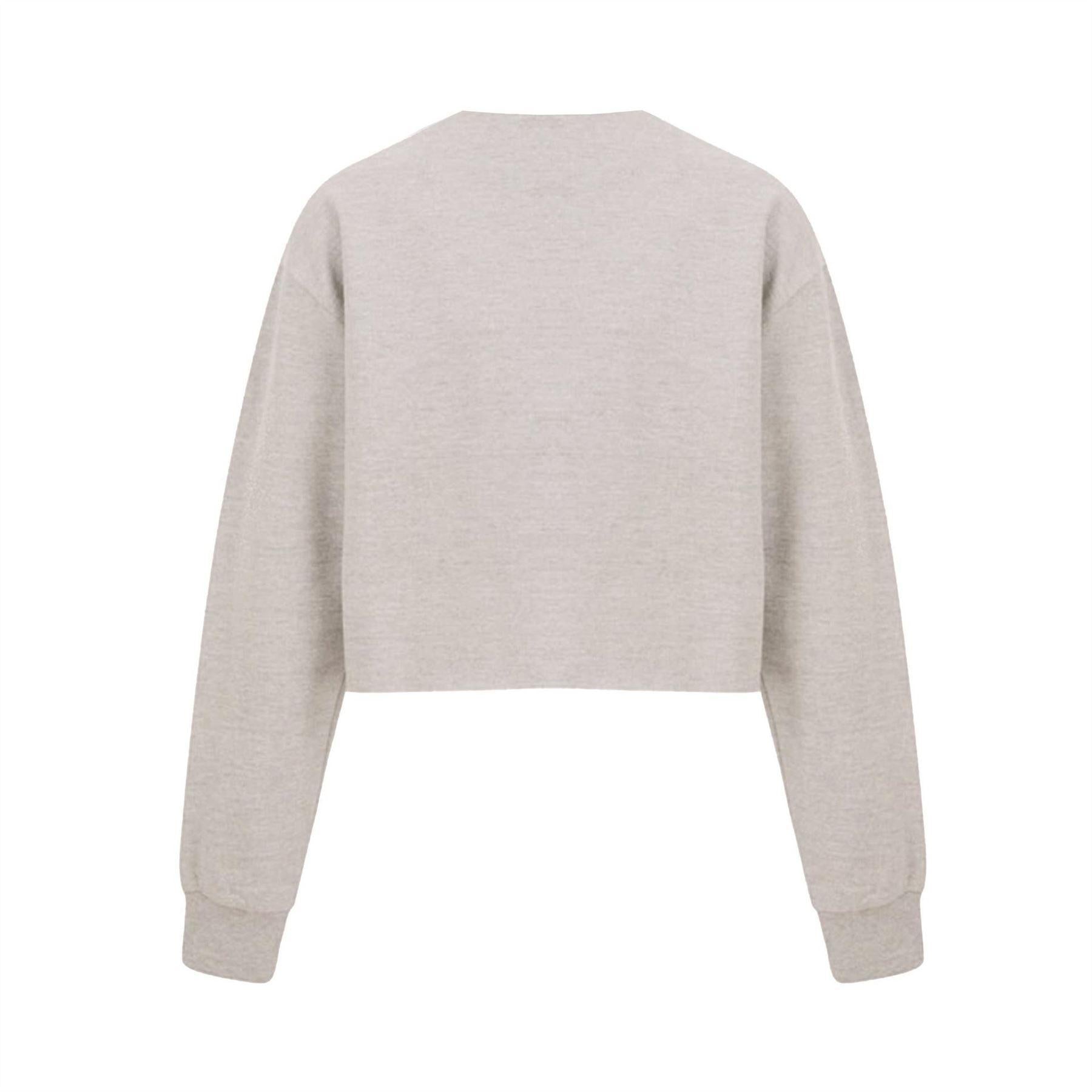 Oatmeal - Back - Miso Womens-Ladies Crop Sweatshirt