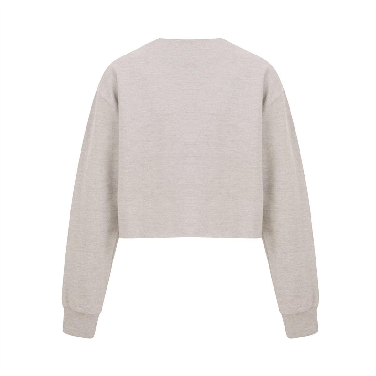 Oatmeal - Back - Miso Womens-Ladies Crop Sweatshirt