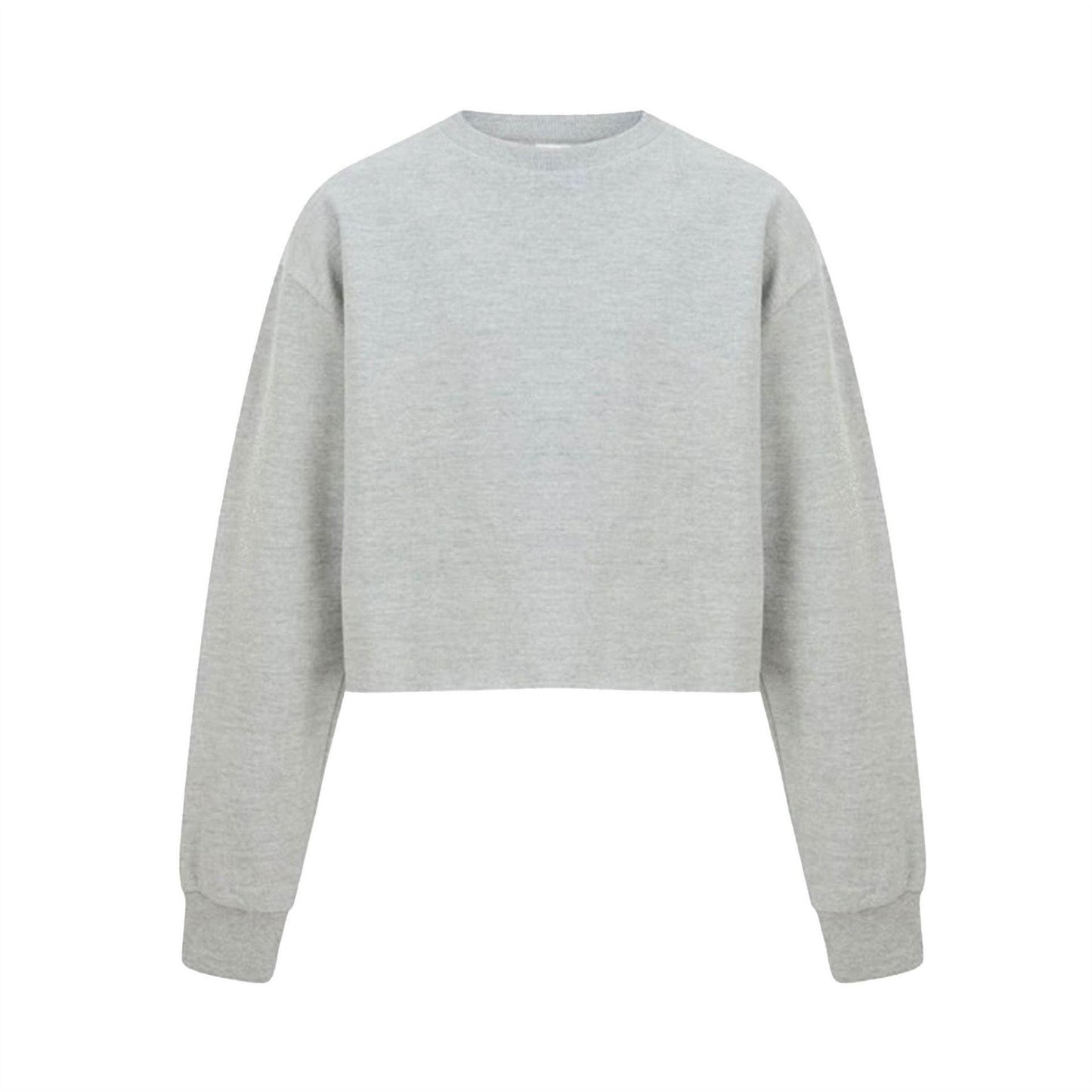 Grey - Front - Miso Womens-Ladies Crop Sweatshirt