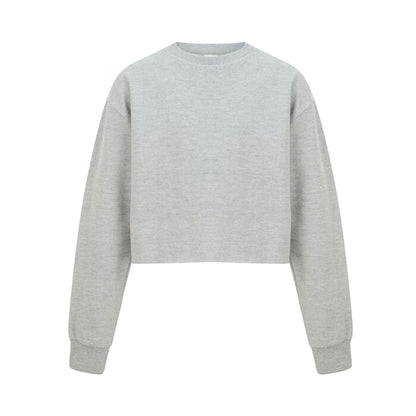 Grey - Front - Miso Womens-Ladies Crop Sweatshirt