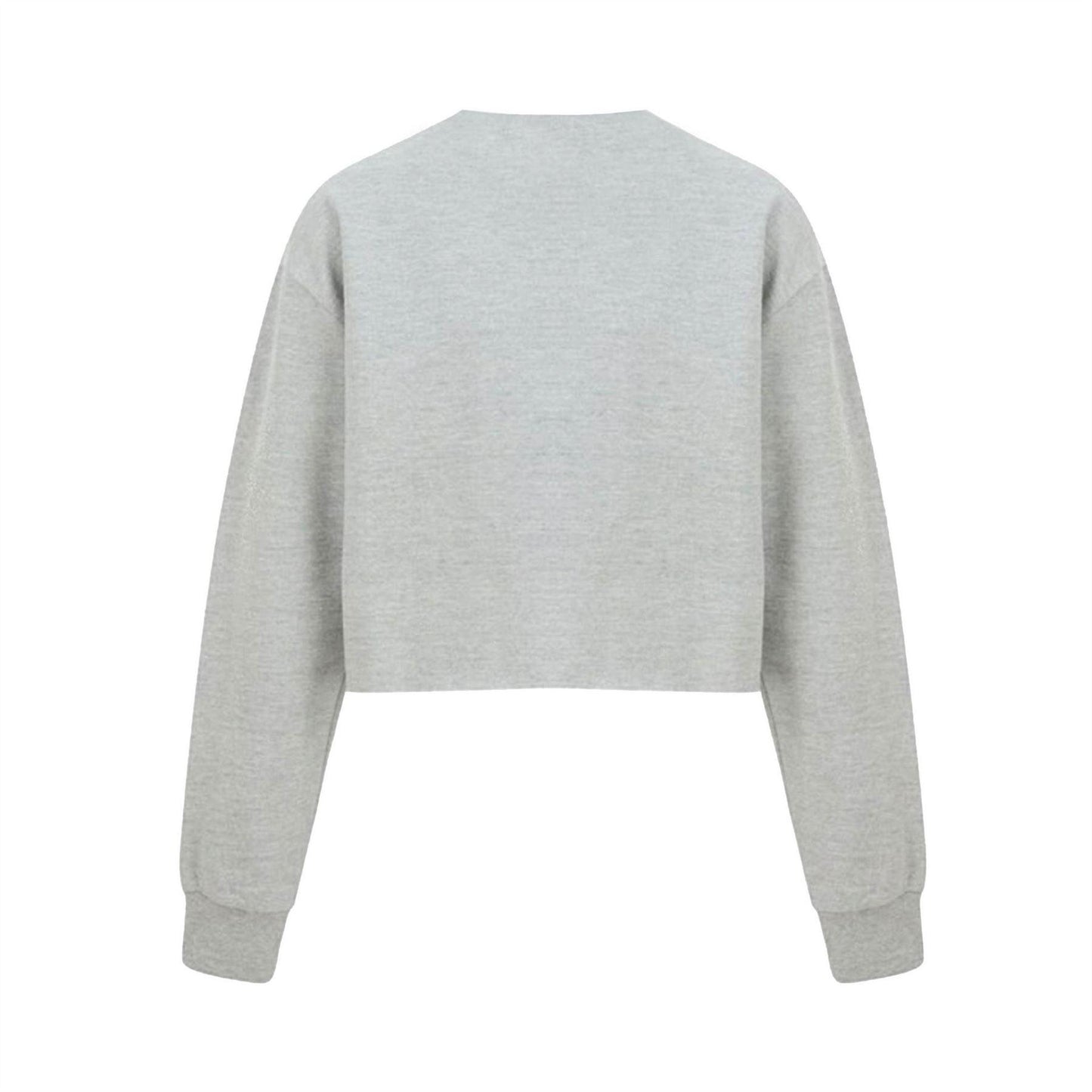 Grey - Back - Miso Womens-Ladies Crop Sweatshirt