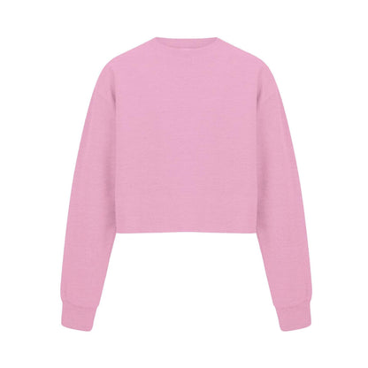 Pink - Front - Miso Womens-Ladies Crop Sweatshirt