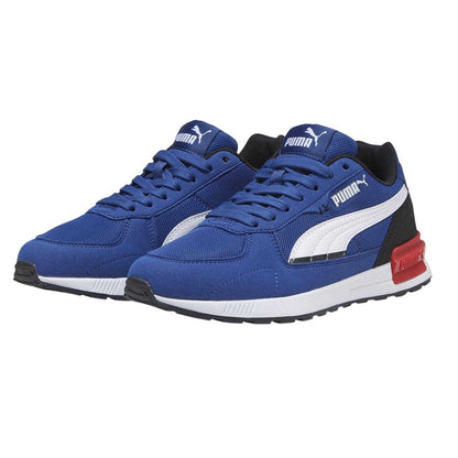 Blue-White-Black - Side - Puma Childrens-Kids Graviton Trainers