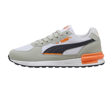 Puma White-Navy-Grey - Back - Puma Childrens-Kids Graviton Trainers