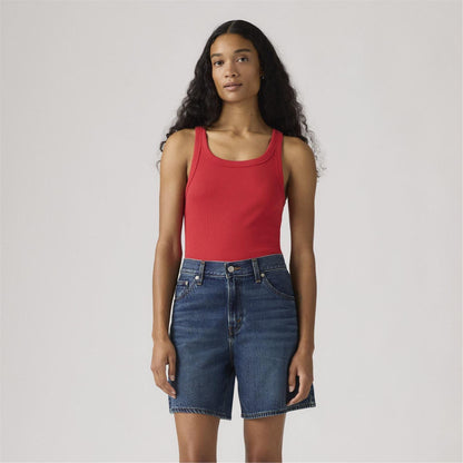 Red - Back - Levis Womens-Ladies Sporty Tank Top