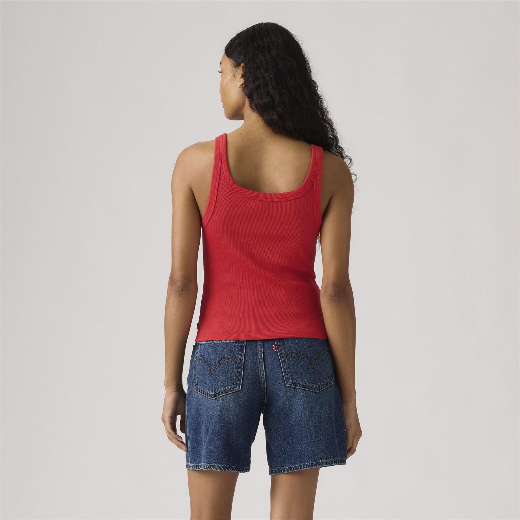Red - Side - Levis Womens-Ladies Sporty Tank Top