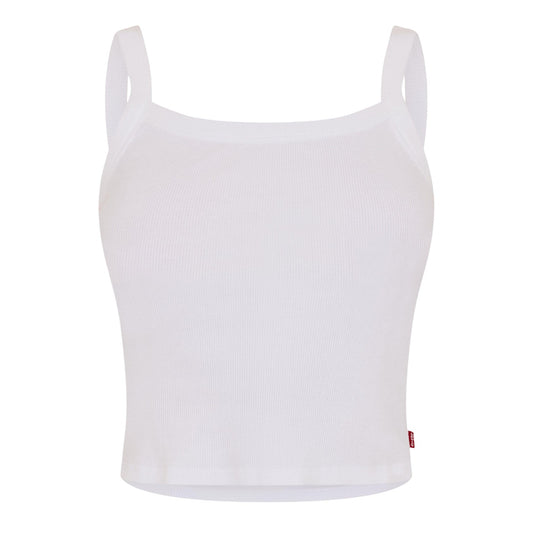 White - Front - Levis Womens-Ladies Sporty Tank Top