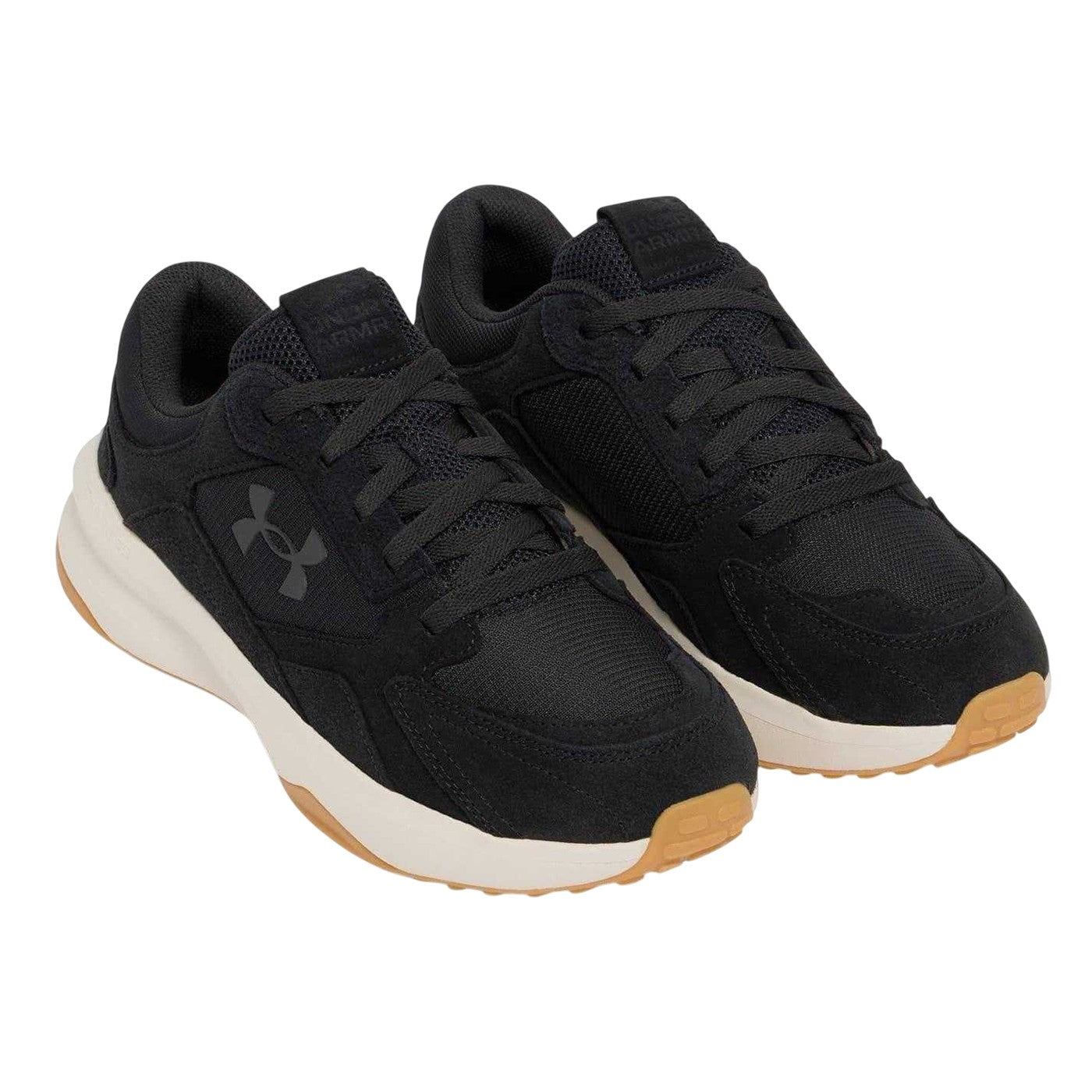Black - Pack Shot - Under Armour Mens Edge Suede Trainers