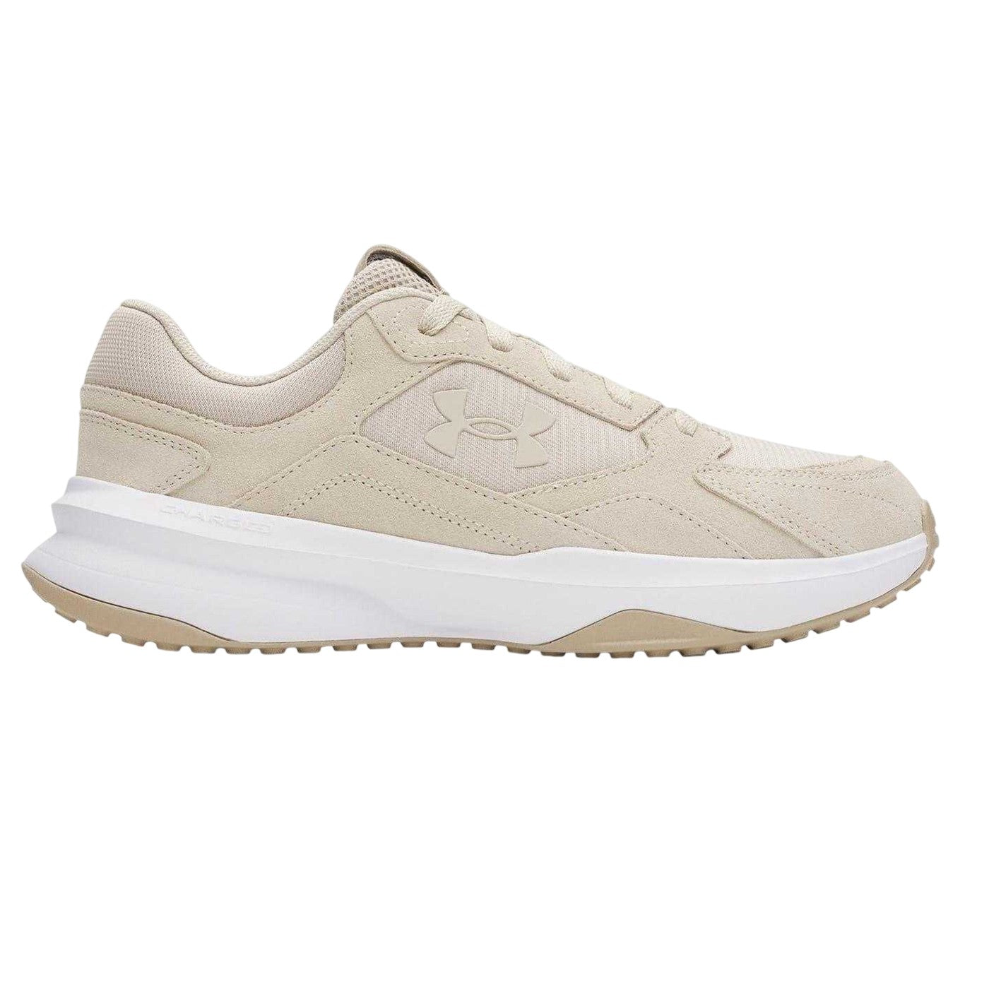 Khaki Green - Front - Under Armour Mens Edge Suede Trainers