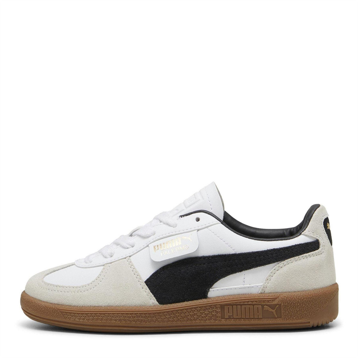 White-Black - Back - Puma Boys Palermo Classic Leather Flat Trainers