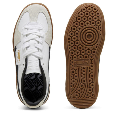 White-Black - Side - Puma Boys Palermo Classic Leather Flat Trainers