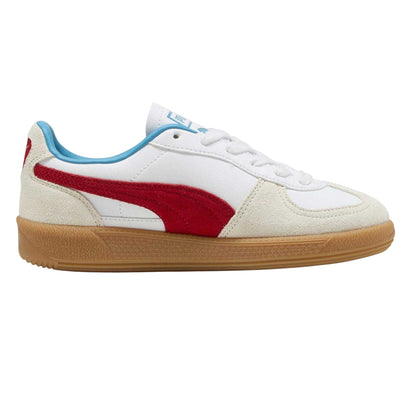 White-Red - Front - Puma Boys Palermo Classic Leather Flat Trainers