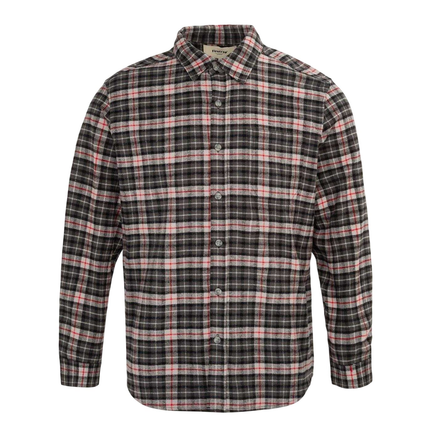 Black-Grey - Front - Firetrap Mens Checkered Shirt