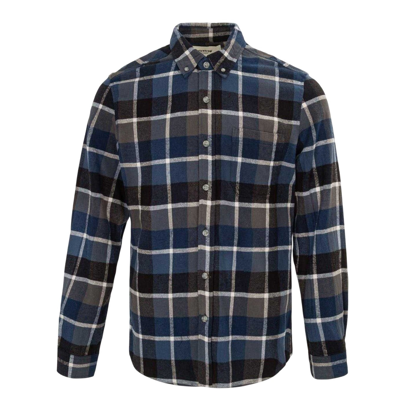 Blue-Black - Front - Firetrap Mens Checkered Shirt