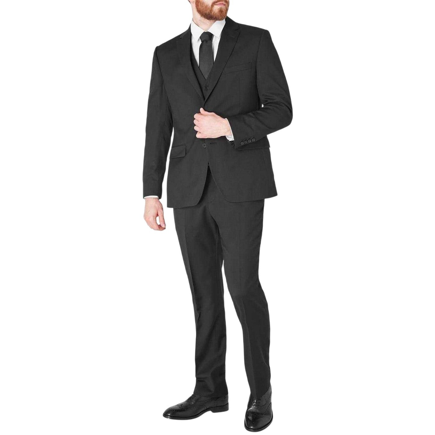 Black - Side - Ted Baker Mens Irvinws Slim Formal Waistcoat