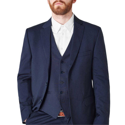 Blue - Side - Ted Baker Mens Irvinws Slim Formal Waistcoat