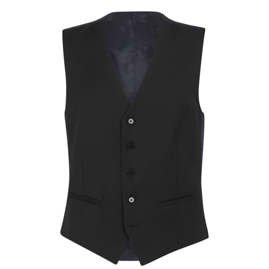 Black - Front - Ted Baker Mens Irvinws Slim Formal Waistcoat