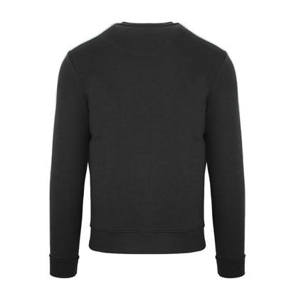 Black - Back - Aquascutum Mens Logo Cotton Round Neck Sweatshirt