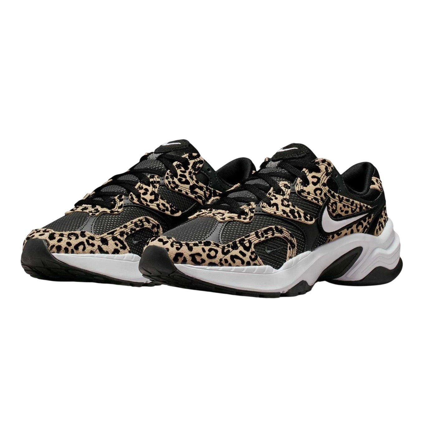 Black-Leopard - Pack Shot - Nike Womens-Ladies Al8 Suede Chunky Sole Trainers