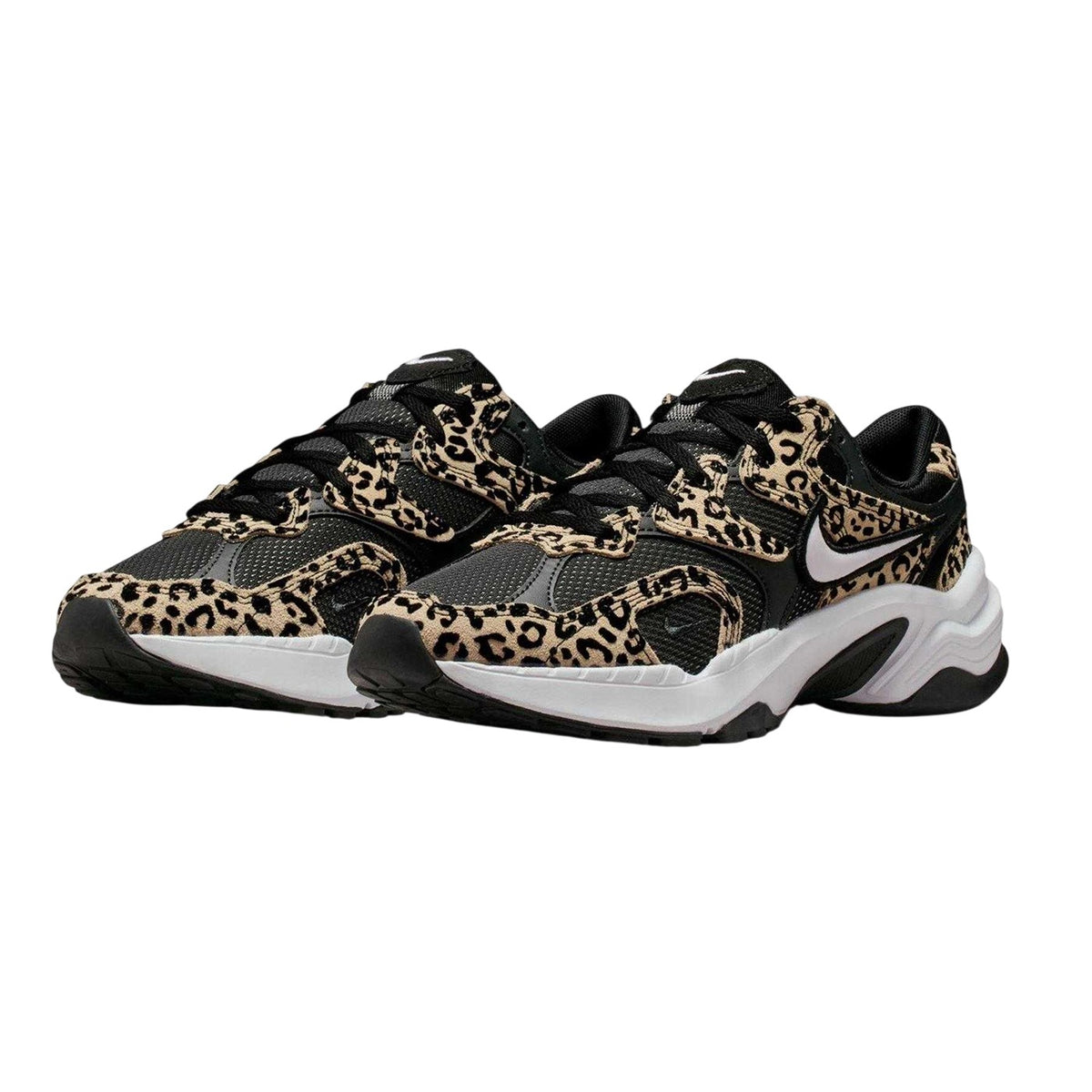 Black-Leopard - Pack Shot - Nike Womens-Ladies Al8 Suede Chunky Sole Trainers